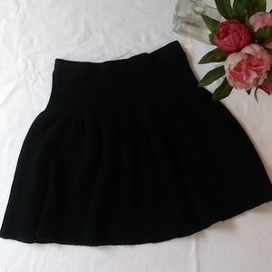 Candie's Black Ribbed Skater Skirt XS